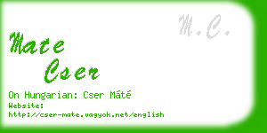 mate cser business card